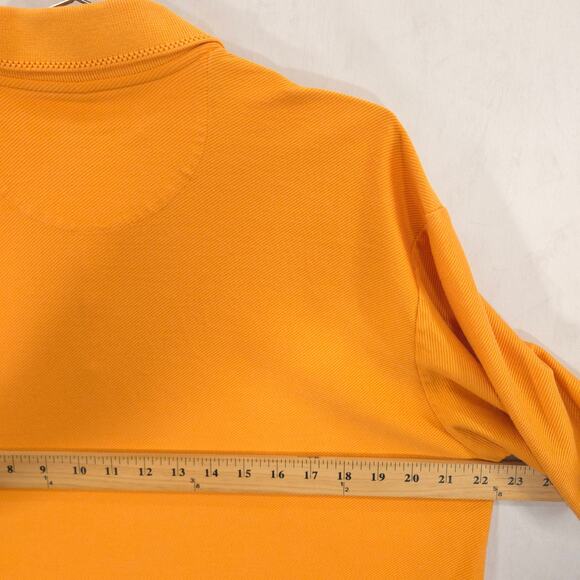 Tommy Bahama Polo Mens Large Orange Silk Blend Ribbed Casual Short Sleeve Shirt - Picture 8 of 10